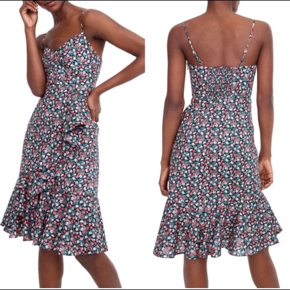 J Crew floral Dress | black, blue and pink summer dress - Picture 6 of 7
